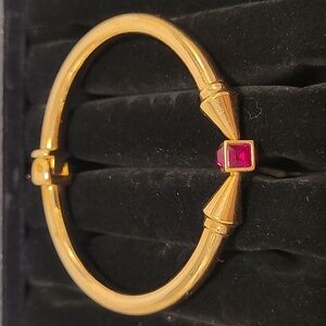 Vita Fede Mini Titan Bracelet 24k Gold-Plated Ruby Quartz Unisex New